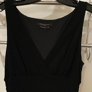 BCBG MaxAzria Mid-length Ruched Sleeveless Black Dress Medium Petite